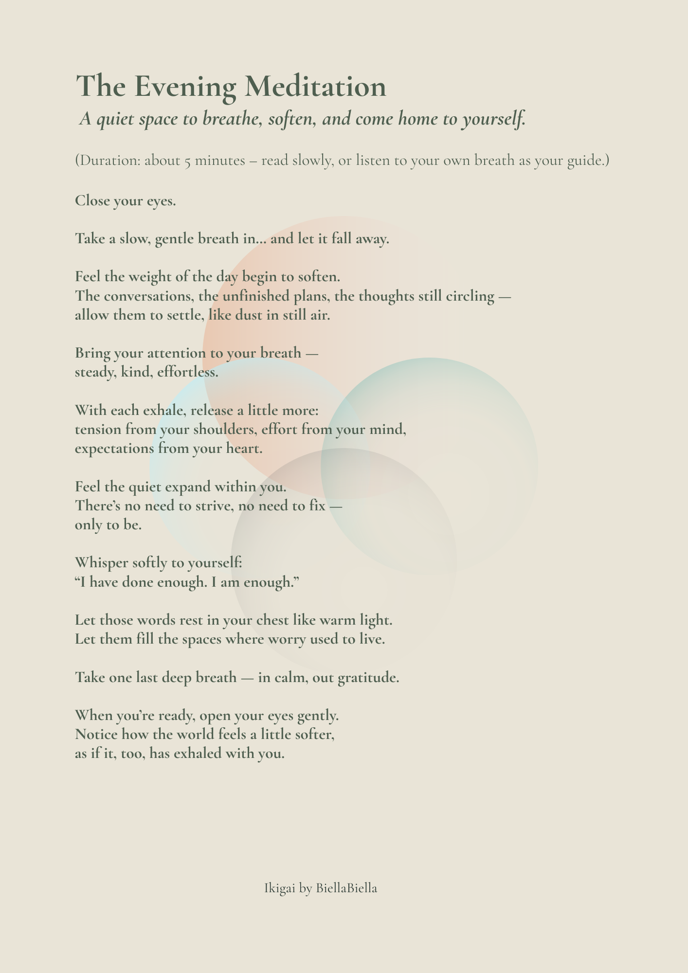 Create your moment of calm - The Evening Calm Ritual